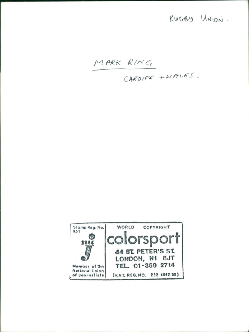 Mark Ring, Rugby - Vintage Photograph