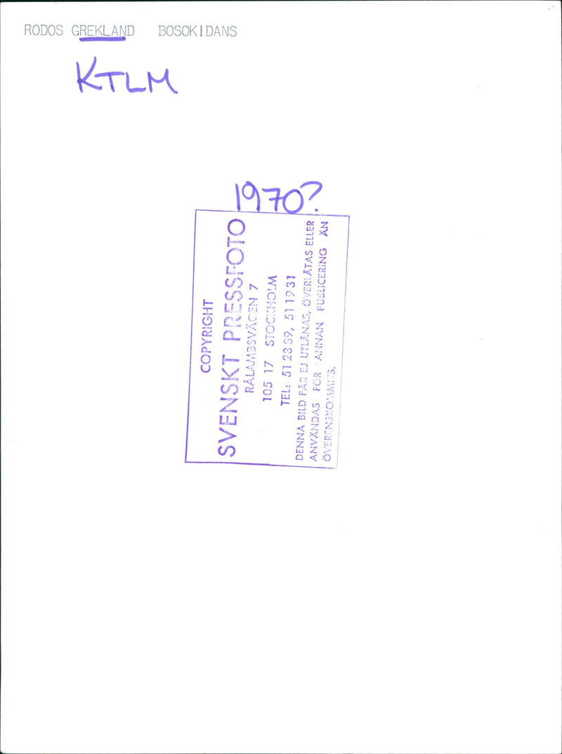 KTLM Greece (art, theater, literature, music) - Vintage Photograph