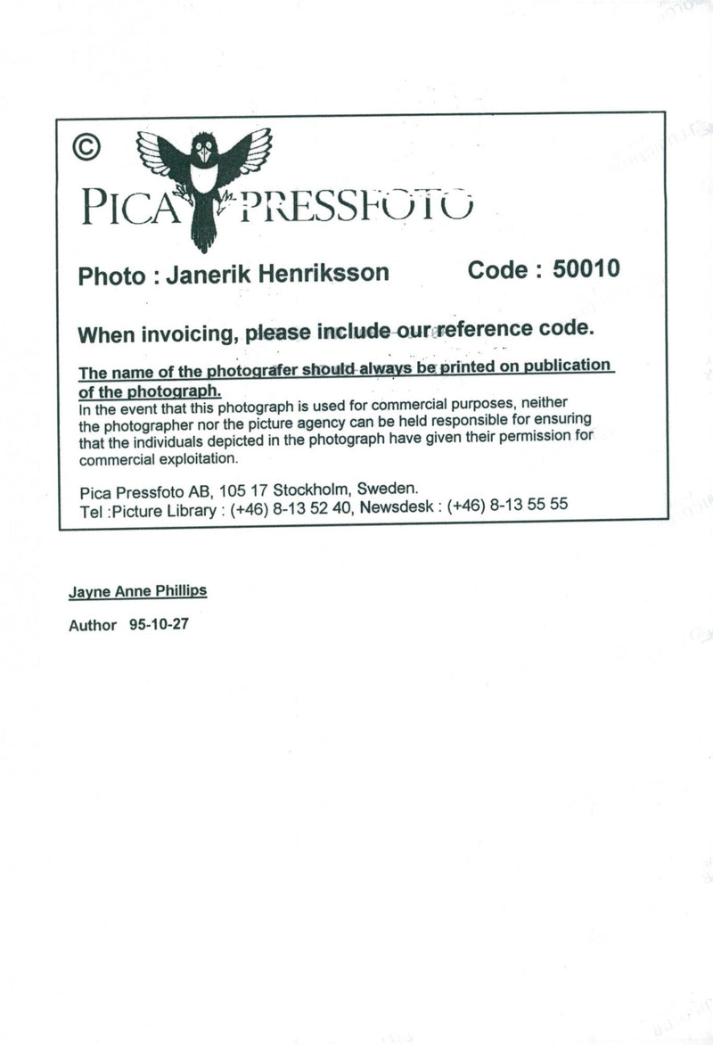 Jayne Anne Phillips - Vintage Photograph