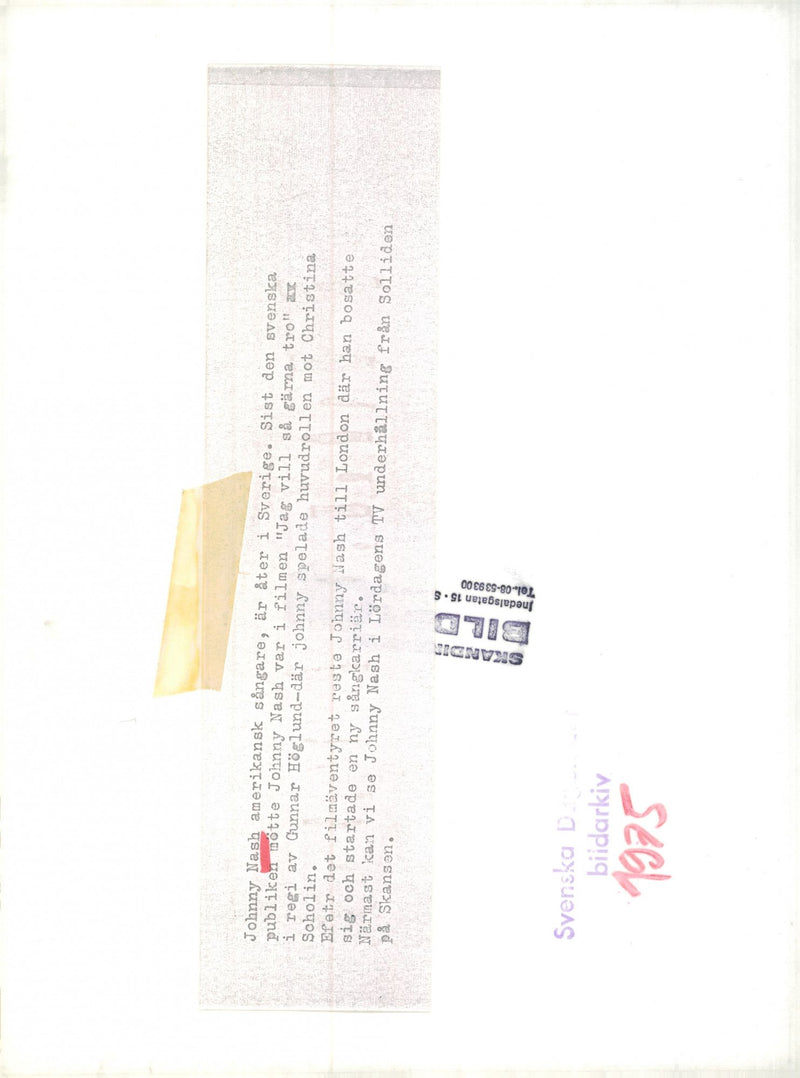 Johnny Nash singer musician - Vintage Photograph