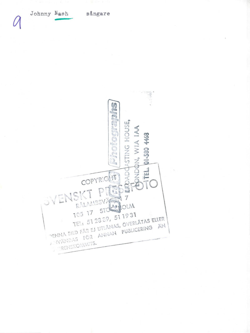 Johnny Nash singer musician - Vintage Photograph