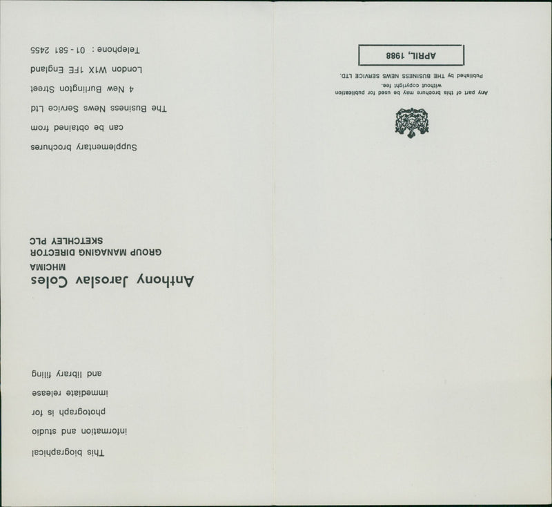 1988 MUSIC PUBLISHED ENGLAND INCLUDING CAREER - Vintage Photograph