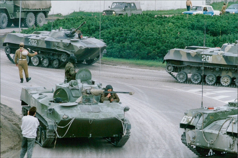 Russian tanks in Tallinn - Vintage Photograph