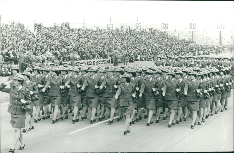China, defense: airplane, navy, rocket and robot defense - Vintage Photograph