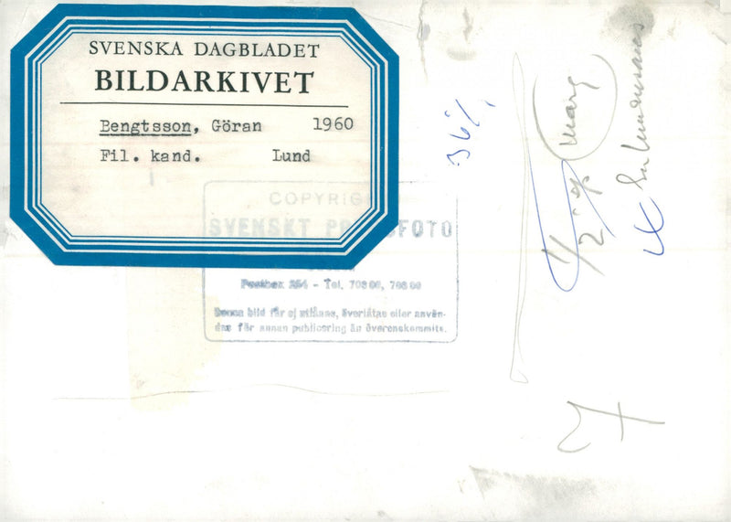 1960 OTHER LUND AGREED POET BEX USED BY ZNA OILER PICTURE PUBLIS WRITER - Vintage Photograph