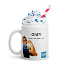 White glossy mug - Old?! I am Vintage